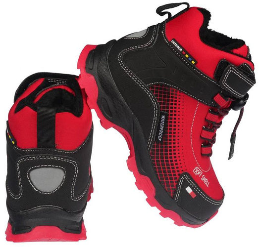 Buty zimowe dziecięce American Club BRL-91 niebieskie i czerwone rozm.25-30