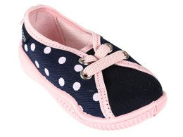 Tenisówki dziecięce Viggami OLIWKA GROSZKI granatowe rozm.20-21