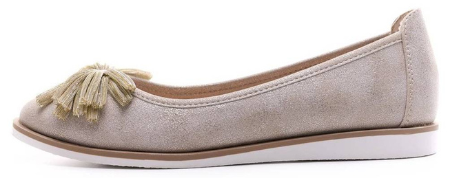 Baleriny damskie Sergio Leone DBL614BEPR beżowe rozm.36-40