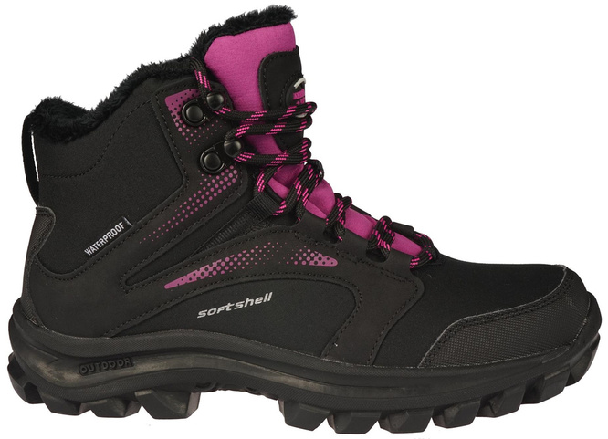 Buty trekkingowe młodzieżowe American Club DHL-149 czarne i czarno-różowe rozm.36-41