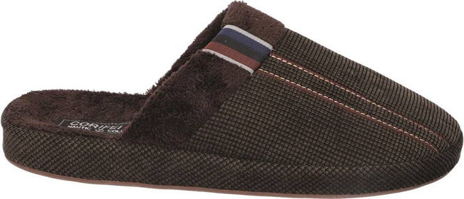 American Club MSL-02 men's textile slippers, brown and navy blue, sizes 41-45