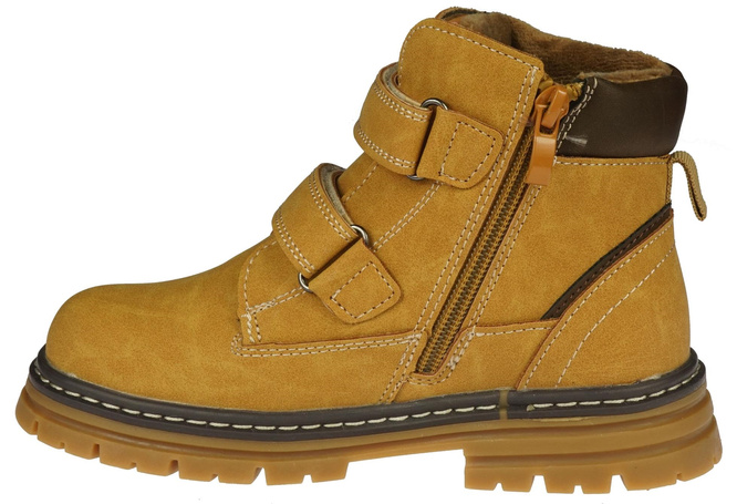 American Club CXD-99 children's winter shoes, navy blue and camel, sizes 33-37