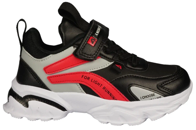 Buty sportowe dziecięce American Club BBS-21 czarno-czerwone i czarno-niebieskie rozm.27-31