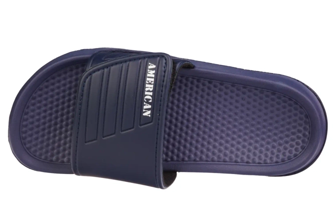 Klapki basenowe młodzieżowe American Club DNH-128 czarne i granatowe rozm.37-41