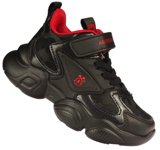 Buty sportowe dziecięce American Club BBD-14 czarno-czerwone i czarno-niebieskie rozm.27-31