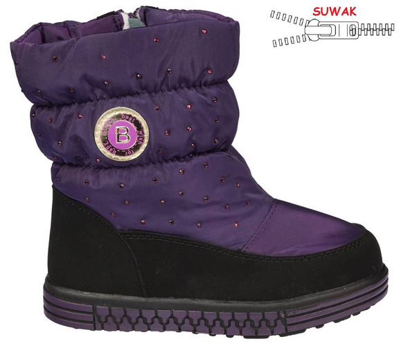 Children's purple snow boots Clibee AH-910BU, size 22-27
