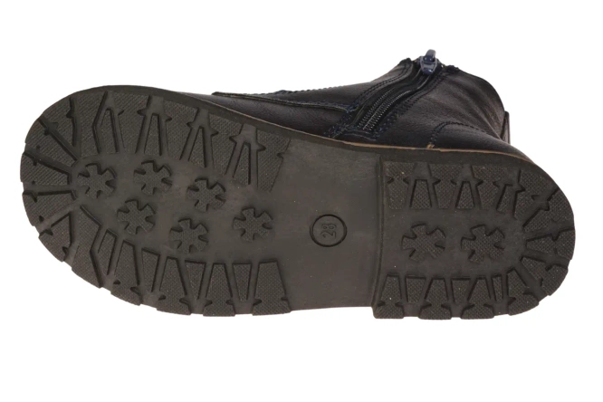 Children's winter shoes American Club BAB-17182E black and navy blue, size 27-31