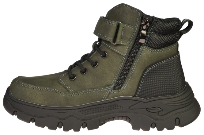 American Club Children’s Winter Boots CXD-159 – Black & Khaki, Sizes 35–39