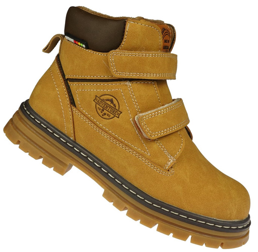 American Club CXD-99 children's winter shoes, navy blue and camel, sizes 33-37