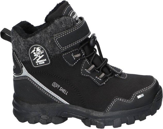 Buty trekkingowe młodzieżowe American Club DRL-127 czarne i czerwone rozm.37-41