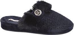 American Club DSL-06 women's textile slippers, navy blue and gray, sizes 37-41