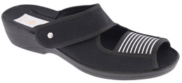 Women's textile slippers Skarbek D335, black, size 36-41