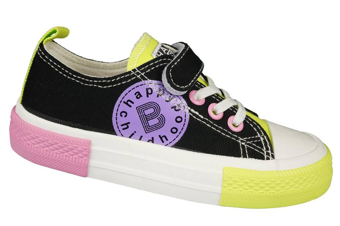 Children's sneakers BESSKY BMY008-1BBLGR black size 26-31