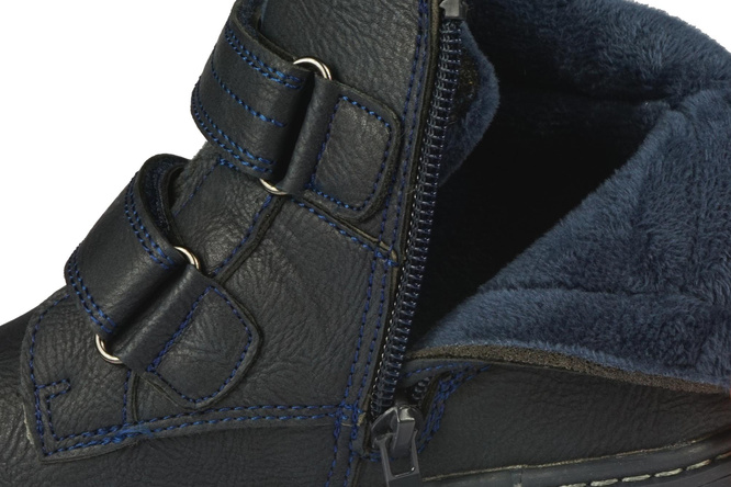 Buty zimowe dziecięce American Club BXD-103 czarne i camelowe rozm.29-33