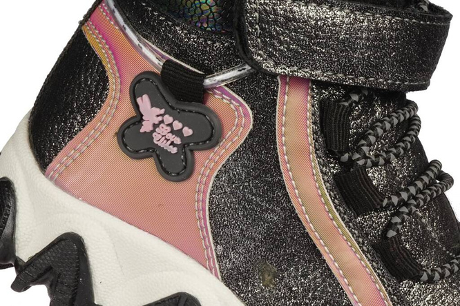 Children's winter shoes Clibee AH-260GUBL gray and black holographic sizes 22-27