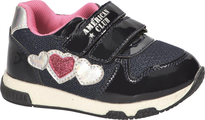 American Club AXD-46 children's sports shoes, size 21-26, navy blue and pink