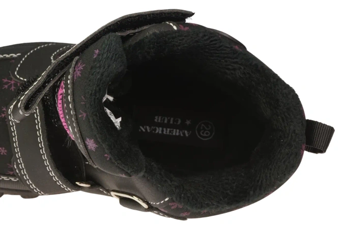 American Club BRL-129 children's winter shoes, purple and black, sizes 29-33