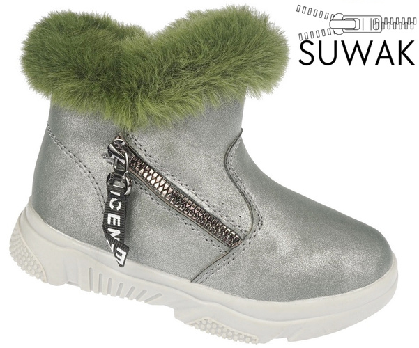 Buty zimowe dziecięce LinShi BA2068-22 zielone rozm.26-31