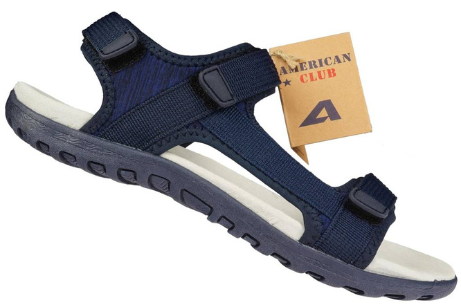 American Club DRL-54 youth sandals, navy blue and gray sizes 37-41