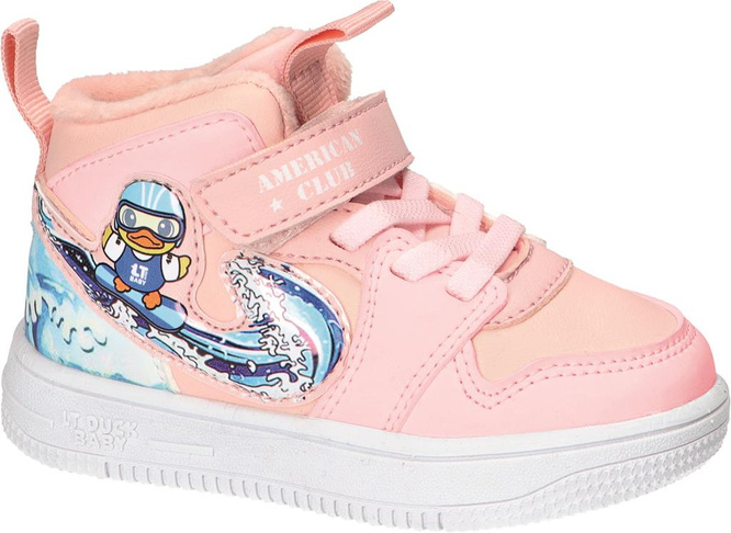Transitional children's shoes American Club ABD-28 white and pink sizes 22-26