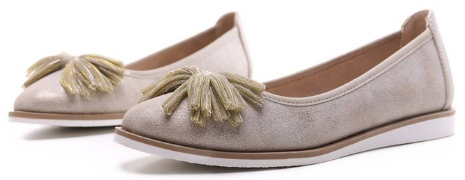 Baleriny damskie Sergio Leone DBL614BEPR beżowe rozm.36-40