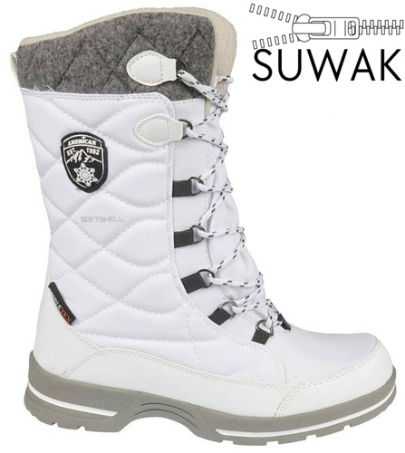 Buty zimowe damskie American Club DSN-08 białe 