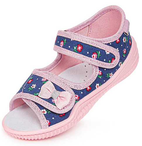 Children's sneakers Viggami LUIZA FLOWERS navy blue size 26-30