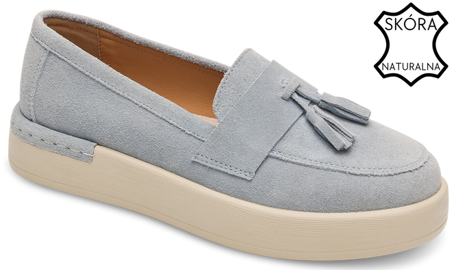 Women's moccasins Skotnicki DP-3-0665BU blue sizes 36-41