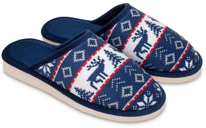 Pantofle damskie Meteor DV072 WIKA granatowe rozm.36-40