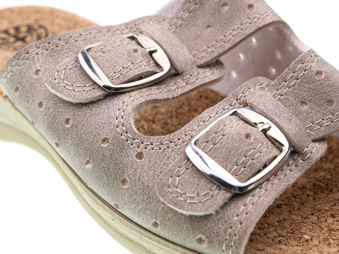 Women's Turkish slippers Fatex DF1811 beige size 36-41