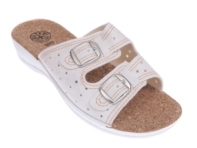 Women's Turkish slippers Fatex DF1921 white size 36-41