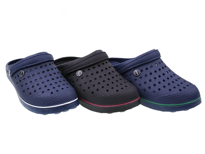 Sunlanse MH369M-2 men's pool slippers black, navy blue-white and navy-green size 42-44