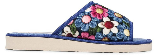 Pantofle damskie Meteor DV049 ULA granatowe i bordowe rozm.36-40