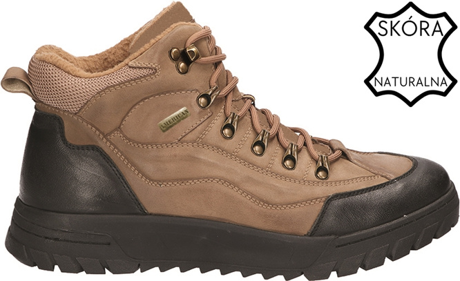 Buty zimowe męskie American Club MCY-163 czarne i beżowe rozm.41-45