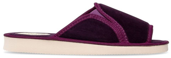 Pantofle damskie Meteor DV025 SABINA bordowe, czerwone, niebieskie i granatowe rozm.36-40