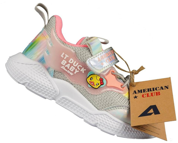 Buty sportowe dziecięce American Club BBD-22 różowe i szare rozm.25-30