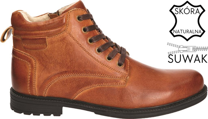 Sztyblety męskie American Club MCY-135 camelowe i czarne rozm.41-45