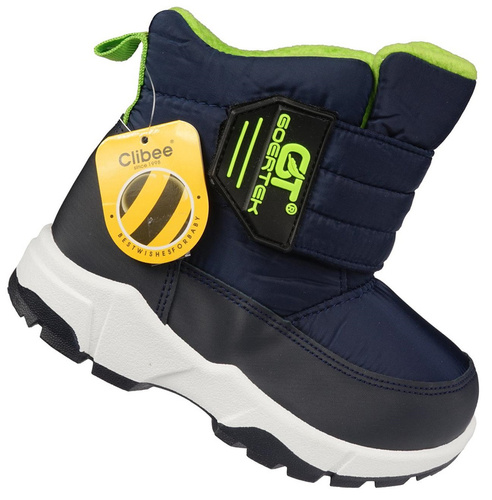 Children's winter shoes Clibee AA200BUGR navy blue and green size 22-27