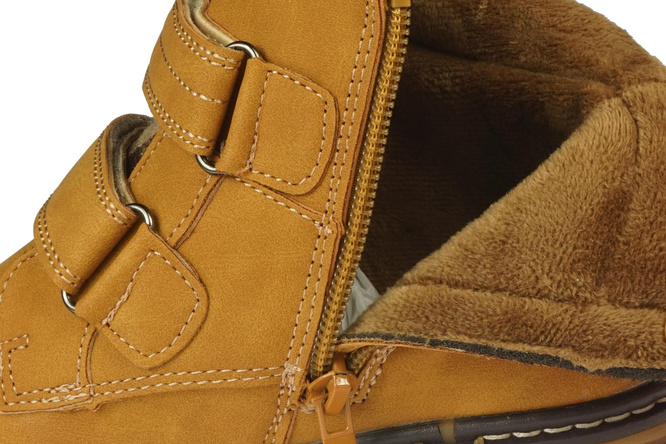 American Club BXD-103 children's winter shoes, black and camel, sizes 29-33