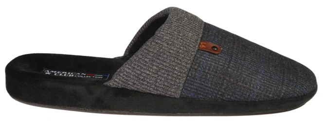 Men's textile slippers American Club MSL-25 black and navy blue size 41-45