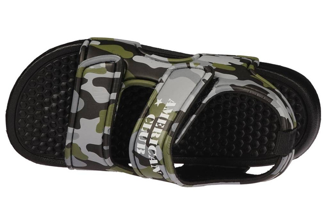 American Club BNH-70 children's pool slippers, green and gray, sizes 24-28