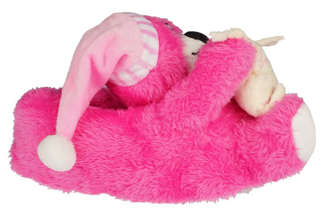Children's textile slippers American Club C35011FU dark pink size 30-35