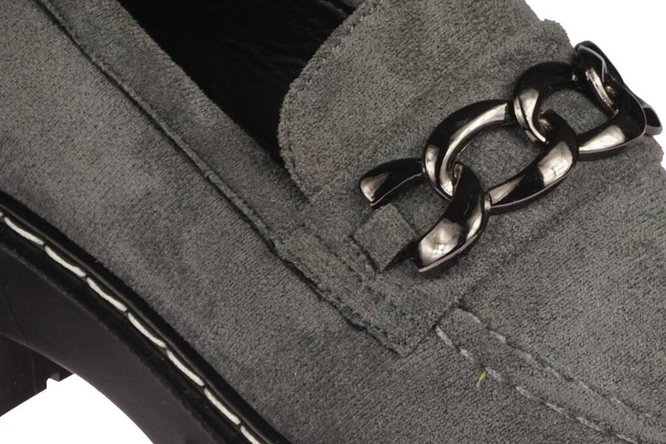 Women's moccasins Skotnicki DP-3-Y25AGY, gray, sizes 36-41