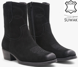 Kowbojki damskie Sergio Leone DBT284-SCZ czarne rozm.36-40