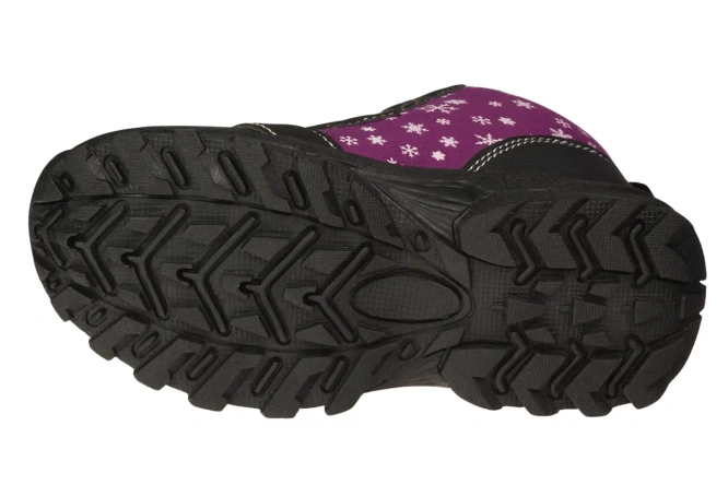 Buty zimowe dziecięce American Club BRL-129 fioletowe i czarne rozm.29-33