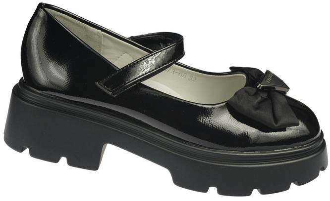 Półbuty dziewczęce BESSKY CYJ3873-6BBL czarne rozm.30-37