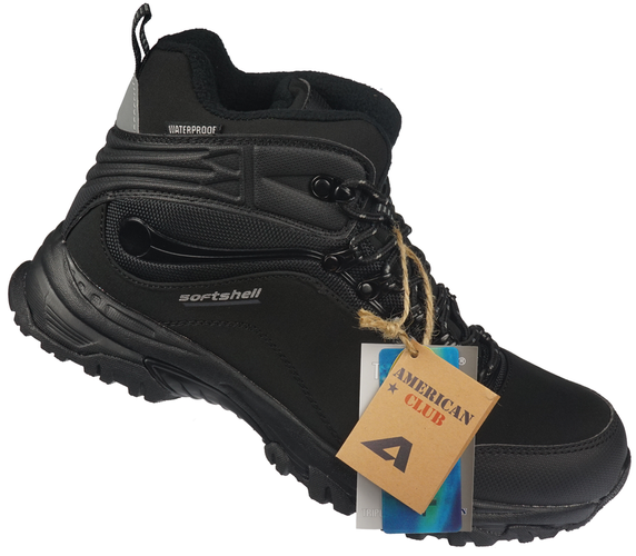 Buty trekkingowe męskie American Club RWT-54 czarne rozm.37-46