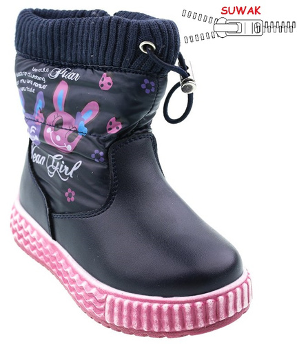 Children's snow boots Clibee AH706-1BU navy blue size 22-27