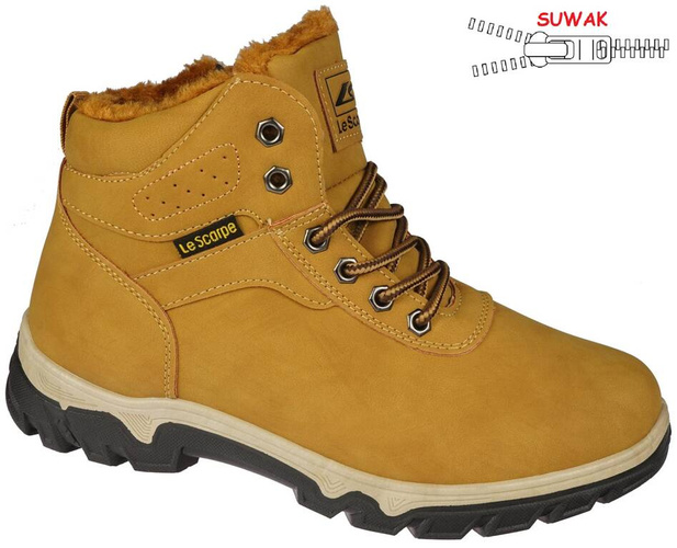 Buty zimowe młodzieżowe Le Scarpe DA7124-19YE żółte rozm.36-41