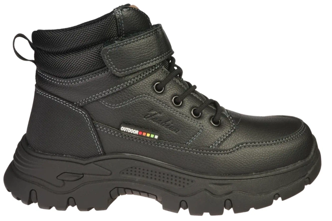 American Club Children’s Winter Boots CXD-159 – Black & Khaki, Sizes 35–39